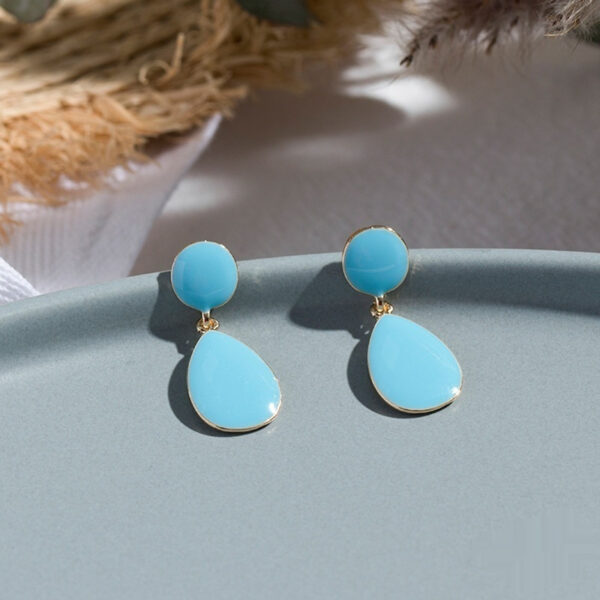 Alloy Design Special-interest Earrings Blue Trendy Earrings - Image 5
