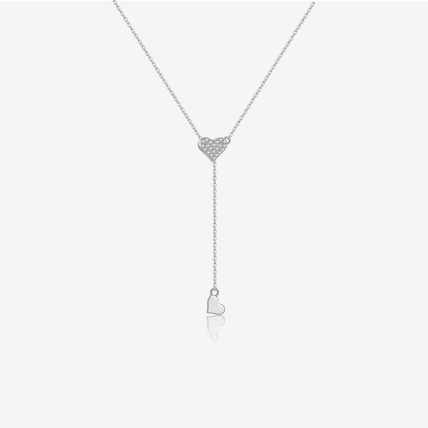 925 Sterling Silver Pull-out Love Y Necklace - Image 4