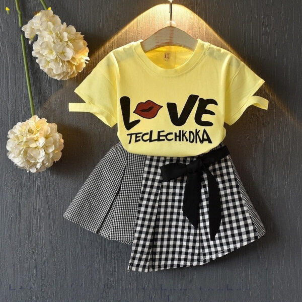 Kids Baby Girls Clothing Sets Summer TShirtsskirt Clothes - Image 9