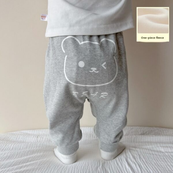 Baby Fleece-lined Cotton Men And Women Baby Single-layer Fleece-lined Cotton Pants - Image 6