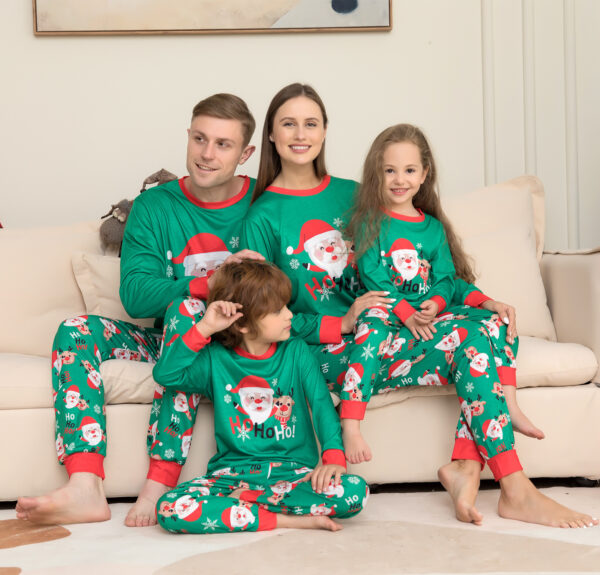 Christmas Pajamas For Family Matching Family Christmas PJs Sets Santa Claus Printed Top Sleepwear - Image 4