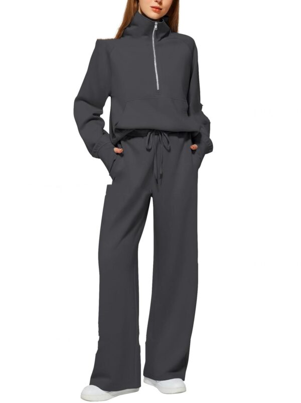 Solid Color Long-sleeved Sweater Trousers Suit Women's Suit - Image 8