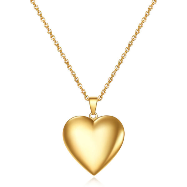 Retro Creative Commemorative Open Heart-shaped Pendant Titanium Steel Love Necklace - Image 9