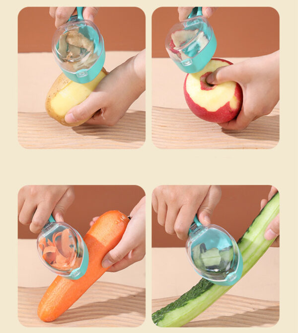 Peeling Knife With Storage Lid Fruit And Potato Peeler Kitchen Gadgets - Image 8