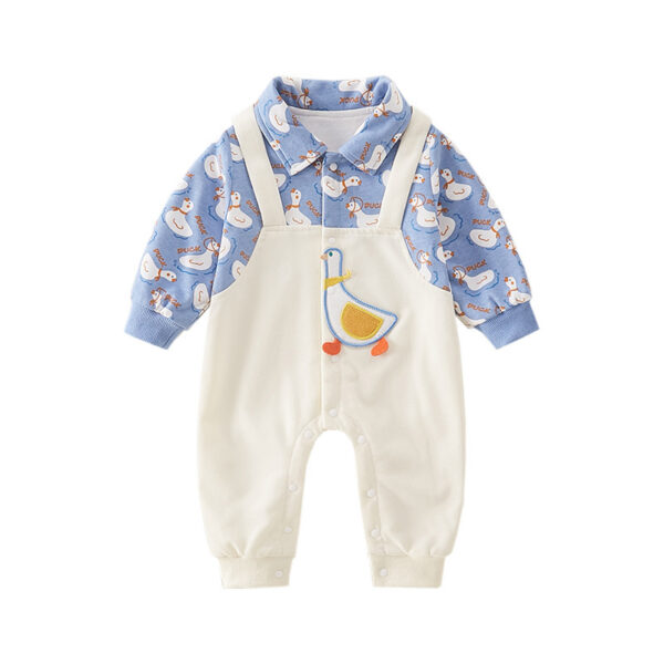 Fake Two-piece Suspender Jumpsuit Newborn - Image 7