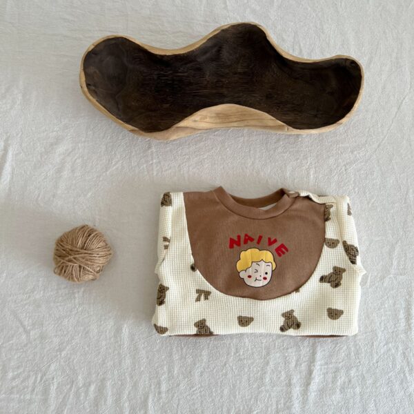 Waffle Bear Cute Pocket Bodysuit - Image 4