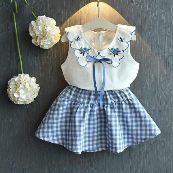 Kids Baby Girls Clothing Sets Summer TShirtsskirt Clothes - Image 2
