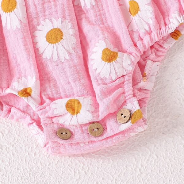 Baby Girl Floral Long Sleeve With Headdress Overalls - Image 7