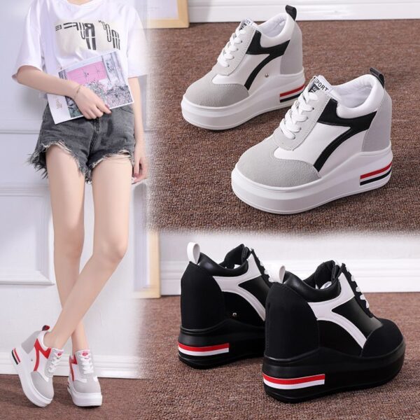 Women's Platform Height Increasing Insole Casual Shoes - Image 5