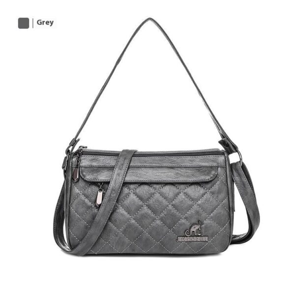 PU Soft Leather Textured Crossbody Bag - Image 7