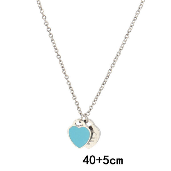 Necklace Love Enamel Heart Pendant Titanium Steel - Image 5