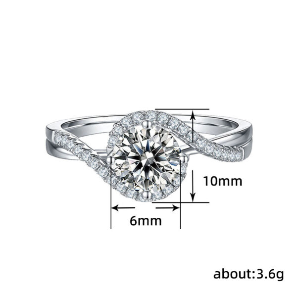Eight Hearts And Eight Arrows Simulation Moissanite Ring - Image 5