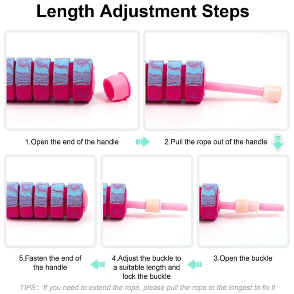 Rope With 2 In 1 Training Adjustable Ropeless Skipping Rope Fitness Weighted, Adjustable Weighted Cordless Jumping Rope For Kids Men Women, Cardio, CrossFit - Image 8