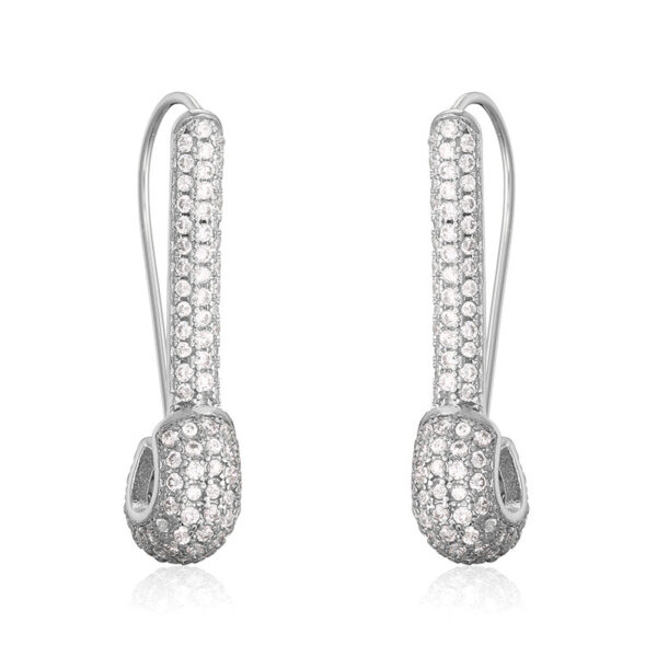 Pin Ear Clip-shaped Vintage Zircon Earrings For Women - Image 3
