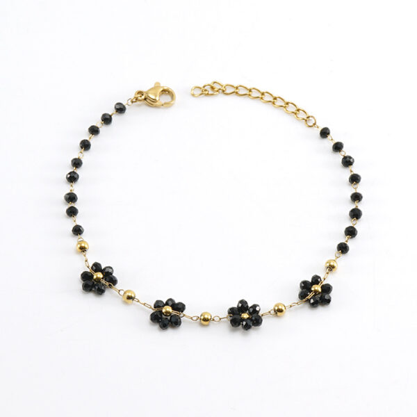 Color Crystal Flowers Stainless Steel Bracelet - Image 6