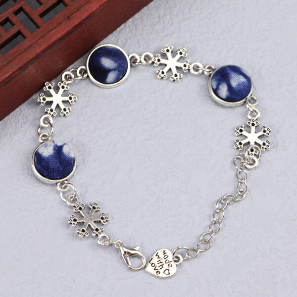 Ethnic Blue Dyed Tie-dye Bracelet Hand-stitched - Image 8