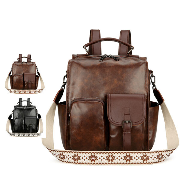 Preppy Style Casual Backpack Large Capacity Retro Schoolbag - Image 2