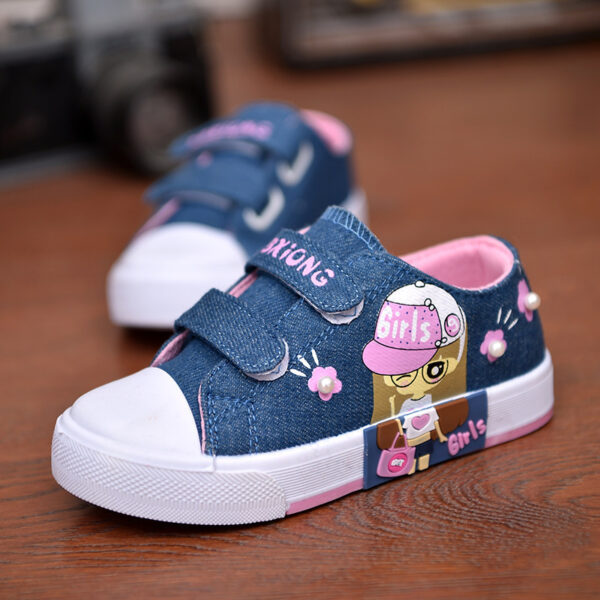 Children's Shoes Girls' Canvas Shoes Baby Sneakers Cowboy Breathable - Image 3