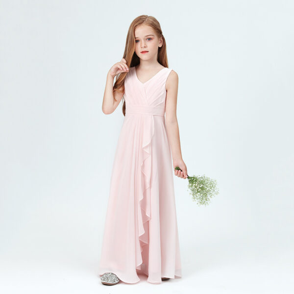 Spring Medium And Large Children Chiffon Sleeveless Children's Full Dress - Image 2