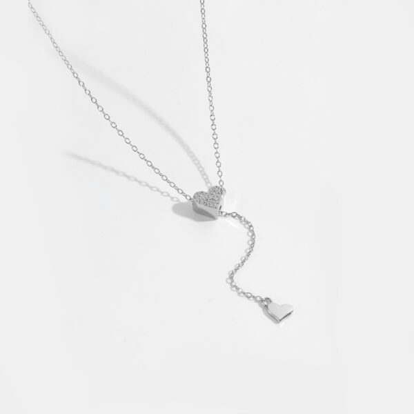 925 Sterling Silver Pull-out Love Y Necklace - Image 3