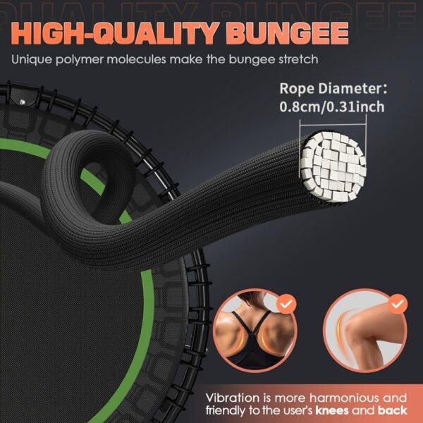 661 Lbs Fitness Trampoline Get In Shape At Home Or In The Garden With Our 40 Inch Mini Exercise Trampoline - Stable And Fun ASTM F381-16 - Image 3