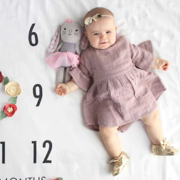 Toddler Kids Baby Girls Flare Short Sleeve Cotton Solid - Image 2