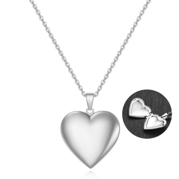 Retro Creative Commemorative Open Heart-shaped Pendant Titanium Steel Love Necklace - Image 5