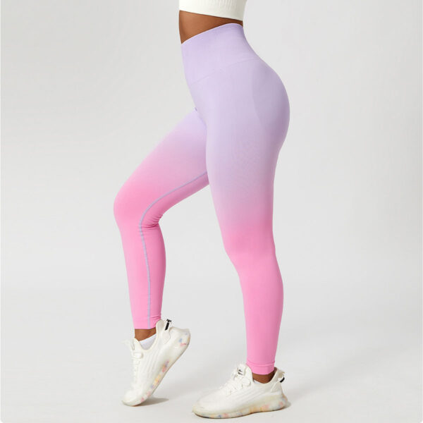 Gradient Fitness High Waist Sportswear Tight Outdoor Pants - Image 7
