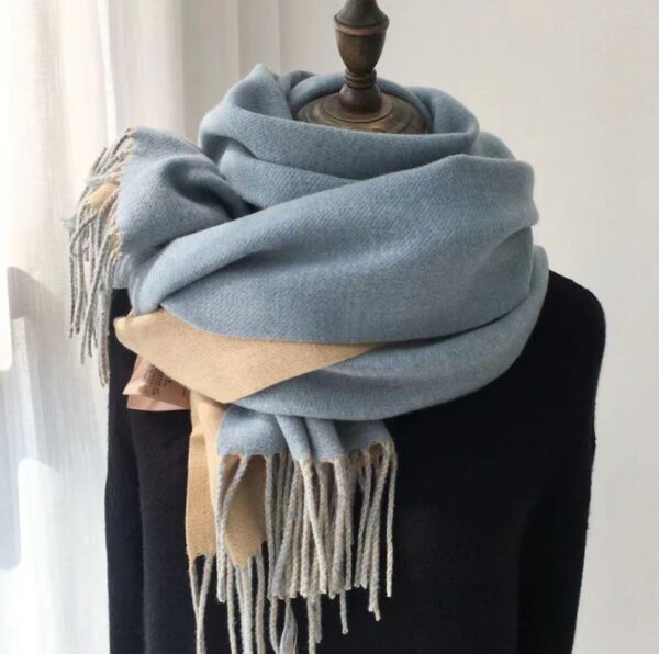 Double-sided Artificial Australian Wool Scarf Shawl - Image 7