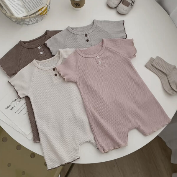 Short Sleeve One-piece Baby Rompers Casual Going Out Rompers - Image 4
