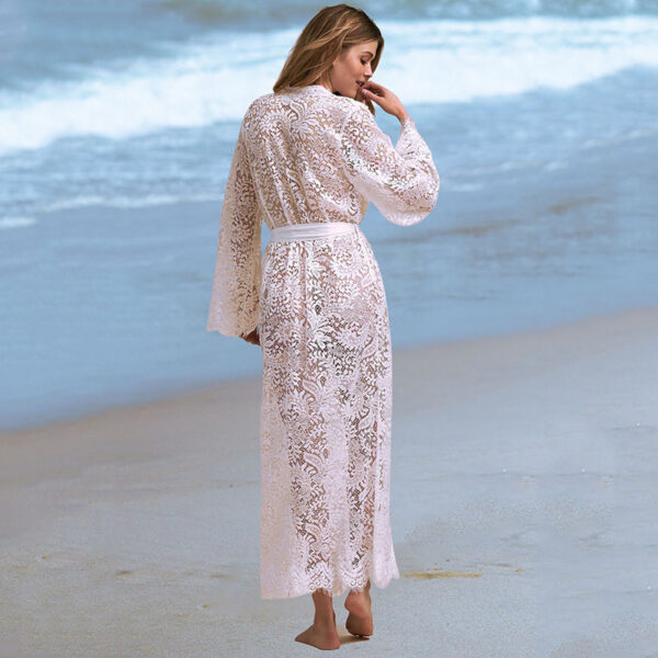 Lace bikini blouse, hollow sexy beach jacket, sunscreen suit, swimsuit and cardigan - Image 4