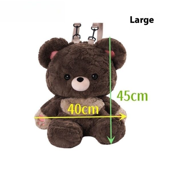 Couple's Bag Love Bear Cute Versatile Plush Bag Shoulder Backpack Doll Doll Small Schoolbag Women Men Brown Bags - Image 5