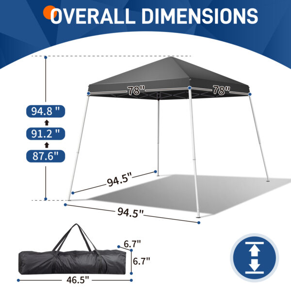 6X6ft Dark Gray Bevel, No Enclosure, Folding Shed, Oxford Cloth, Sprayed Iron Pipe, Portable - Image 6