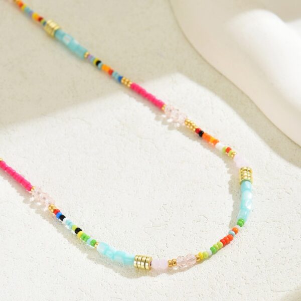 Personalized Bohemian Creative Design String Colorful Crystal Beads Long Necklace - Image 2
