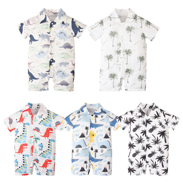 Children's European And American Summer Printed Pattern Short-sleeved Romper - Image 2