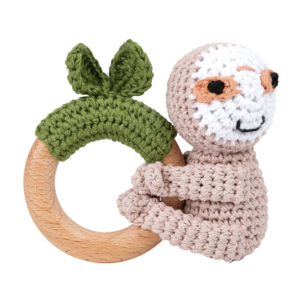 Baby Crochet Animal Rattle Knitted Cartoon Doll Baby Soothing Biteable Toy - Image 9