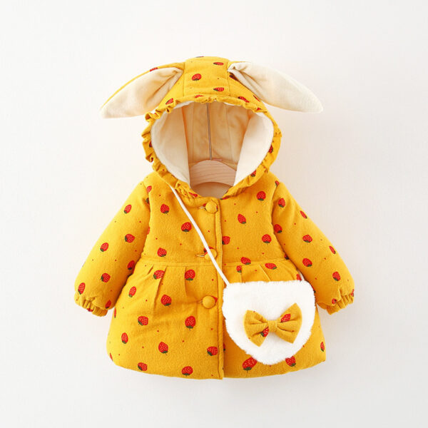 Fruit Printed Fleece-lined Thickened Girls' Cotton-coat Free Bag - Image 8