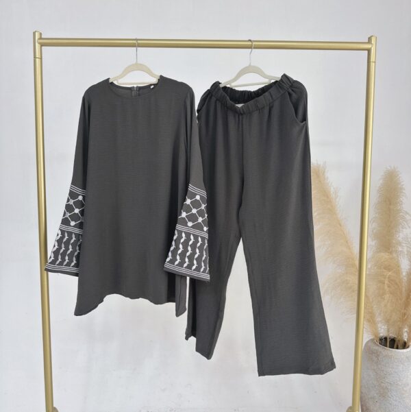 Turkey Embroidered Wide-leg Pants Two-piece Set - Image 9