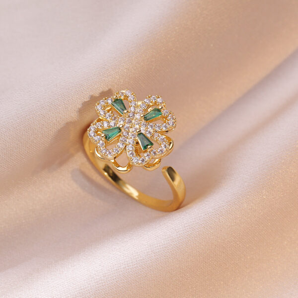 Necklace Heart-shaped Rotating Micro-inlaid Zircon Ring - Image 6