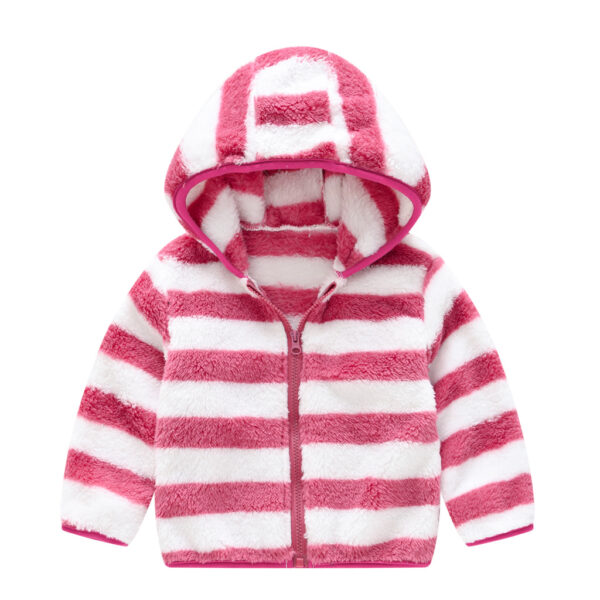 Infant Toddler Bear Ears Solid Color Hoodie Jacket - Image 5