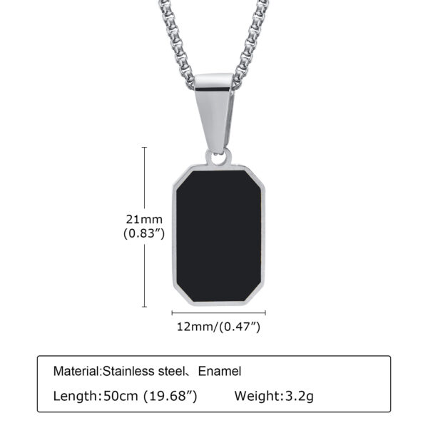 Titanium Steel Necklace Women's Stainless Steel Epoxy Geometric Pendant Necklace - Image 6
