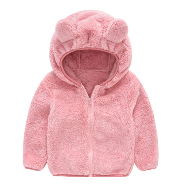 Infant Toddler Bear Ears Solid Color Hoodie Jacket - Image 8