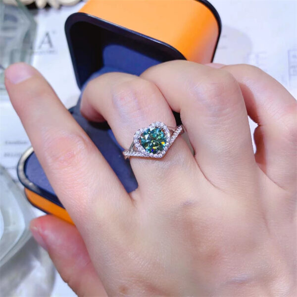 Fidelity Green Twisted Arm Love Moissanite Ring - Image 3
