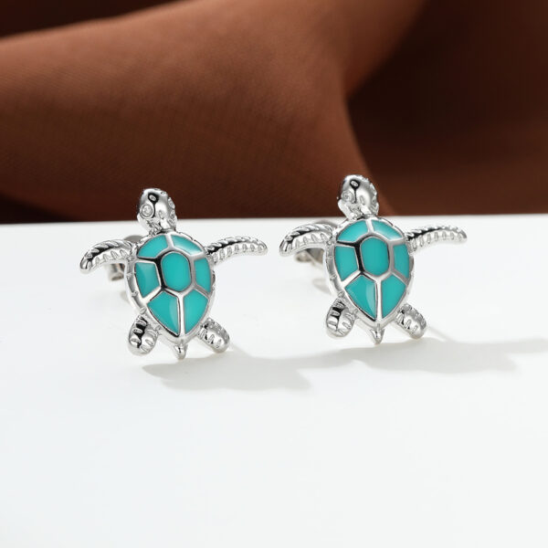 Marine Animal Series Turtle Copper Stud Earrings - Image 5