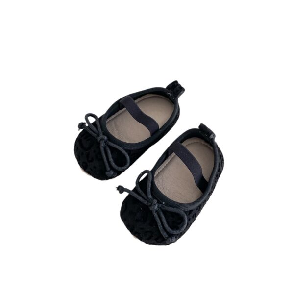 Spring And Autumn Infant Baby Girl Soft Bottom Toddler Shoes Hu Die Knot Leopard Print Round Toe Shoes - Image 6