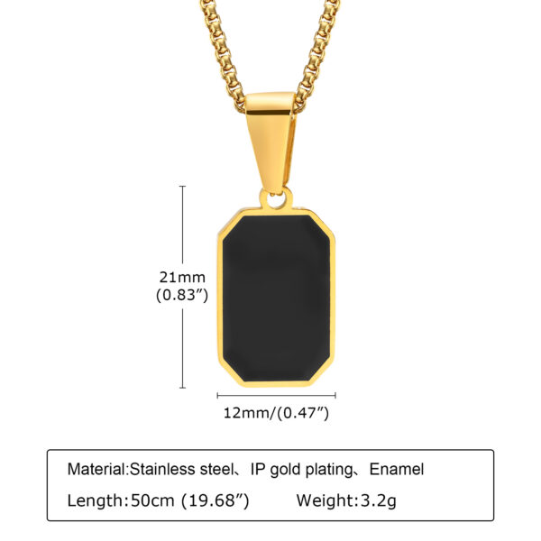 Titanium Steel Necklace Women's Stainless Steel Epoxy Geometric Pendant Necklace - Image 5