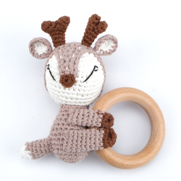 Baby Crochet Animal Rattle Knitted Cartoon Doll Baby Soothing Biteable Toy - Image 7