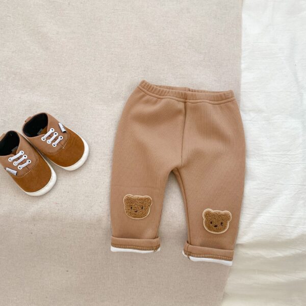 Comfortable Cute Bear Three-dimensional Embroidered Leisure Warm-keeping Pants - Image 4