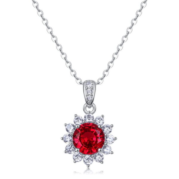 SUNFLOWER Cultivate Red Treasure Pendant Necklace S925 Silver - Image 4