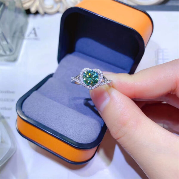 Fidelity Green Twisted Arm Love Moissanite Ring - Image 2